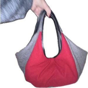 NWOT Toms red gray Cascade Raffia Woven Hobo bag 17x22 PURSE-SALE was $50 p2